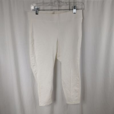 Torrid Elastic Waist Pull On Mid Rise Capri Leggings White Womens Size 1