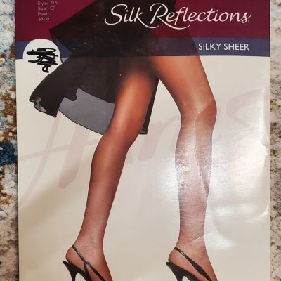 Hanes Pantyhose Size EF Silk Reflections Style 717 Pearl