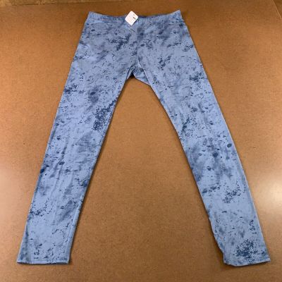 Fashion Nova Womens Size 1X Blue Tie Dye Mid Rise Pull On Ankle Leggings NWT