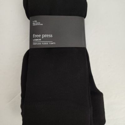 Free Press Legwear Footless Fleece Tights Black Size Large / XL Poly Spandex