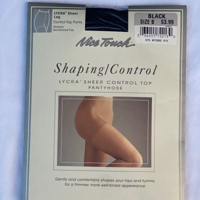 Nice Touch Shaping Control Leggings Black/Driftwood/Pearl Sheer By Sears Vtg