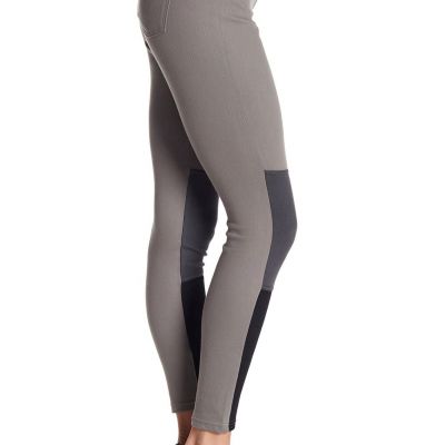 HUE Women's Colorblocked Denim Leggings, Steel Gray Size Small (4-6) 144910