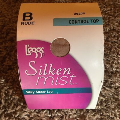 Leggs silken mist control top pantyhose, color nude, size: B