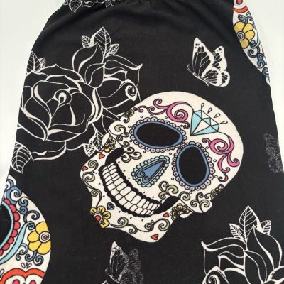 Black Plus Size Skull And Rose Leggings 16/18-22/24