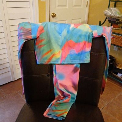 Vintage Womans Tie Dye Leggings & Crop Top  Small BNWT