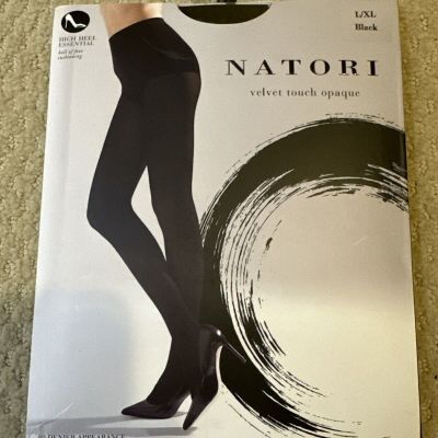 Natori High Heel velvet Touch Opaque Tights, Black L/XL