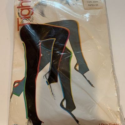 JC Penney Black Stirrup Tights Sz Long 80’s NOS Vintage 1980’s Dance Arresta-Run