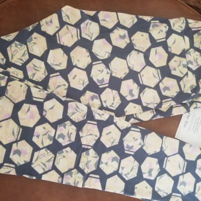 LuLaRoe Leggings OS, Slate Blue/Cream/ Pink Geometric, NWT