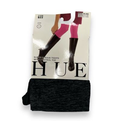 Hue Womens Super Opaque Tights 1 Pair | Size 1 | Graphite Heather Gray NEW U6620