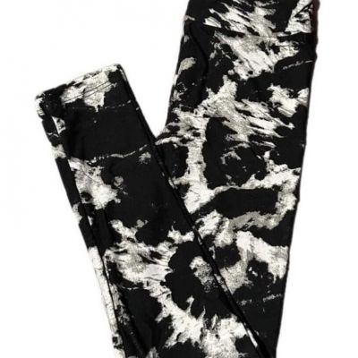 LuLaRoe Womens Leggings Size TC2 Black White Gray Tie Dye Bursts Plus 18+ NWT