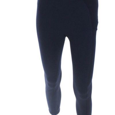 Tory Sport Womens Stretch Mid-Rise Activewear Ankle Leggings Navy Size M