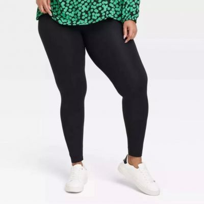 Women’s Ava&Viv Plus Size High Waisted Leggings Black XXL NWT