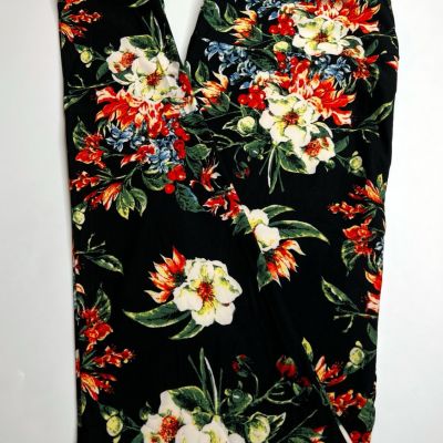 NEW LuLaRoe TC Leggings BLACK MAGNOLIA SUNFLOWER BERRIES Leaf Winter Flower Leaf