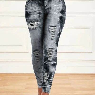 Plus Size Print Stretchy Leggings