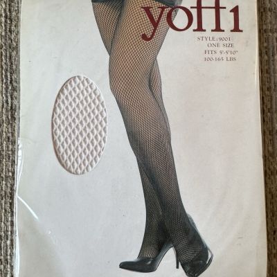 Vintage Yoffi Fishnet Pantyhose Off White One Size 100perc Nylon New