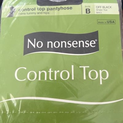 NO NONSENSE CONTROL TOP SIZE B Off Black Sheer TOE M43