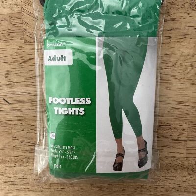 Green Footless Tights Adult One Size Amscan St Patrick's / Halloween / Cosplay