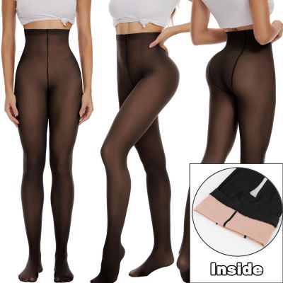 US Women Thick Double Lined Winter Warm Stretch Thermal Fleece Tight Pantyhose