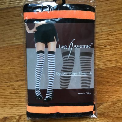 Leg Avenue Gothic Lolita Punk Fairy Dollcore Halloween Orange Stripe Stockings