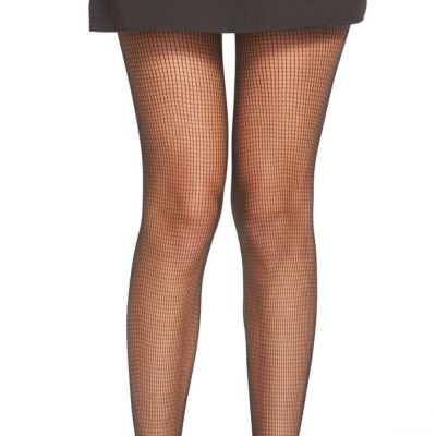 CALVIN KLEIN SQUARE NET TIGHTS FISHNET BLACK SIZE C/D NWT