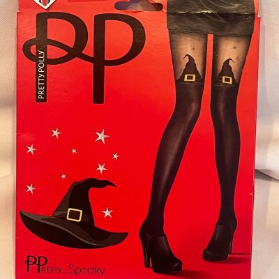 Pretty Polly Witches Hat Tights Blacks One Size Fits Most (up to 160lbs & 5'10