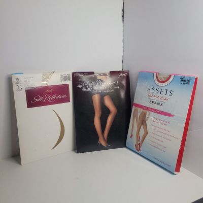 Hanes Silk Reflections Pantyhose Sz. CD & Assets by Spanx Sz. 3C - 3 packs total