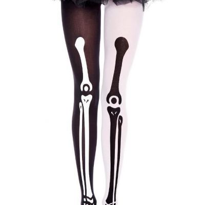 sexy MUSIC LEGS opaque SKELETON bones LEGS mismatch TIGHTS pantyhose STOCKINGS