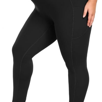 IUGA Buttery Soft Plus Size Leggings for Women No Front Seam XX-Large, Black