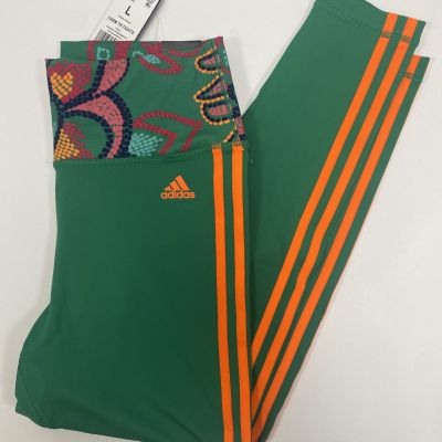 Adidas Farm Rio NWT HI5228 Women Sz L Bold Green Hi-Rise Tight Fit Training