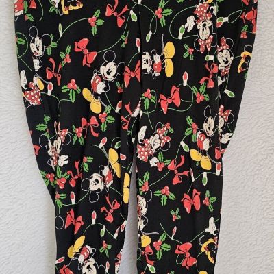 Womens Leggings Pants Size 2 2X Disney Christmas Minnie Mouse NEW