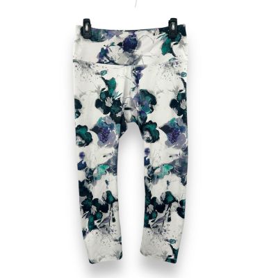 Apana White abstract floral capri leggings Size Medium Cropped Active Workout