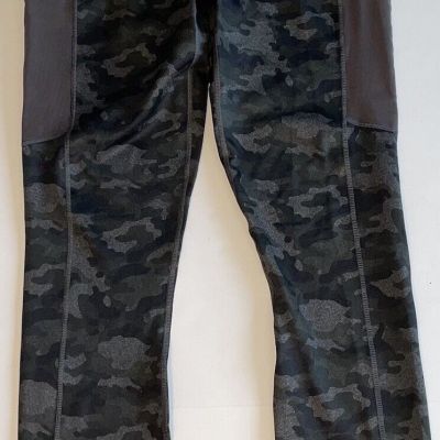 Fabletics Powerhold Leggings Women’s LG Black High Waisted Ankle Camo Yoga