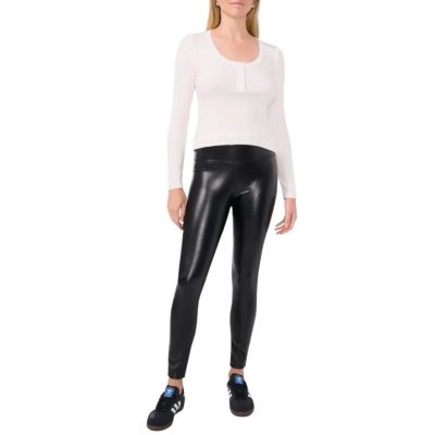 1.State Faux Leather Leggings Size Small Black Shiny Stretch Pants