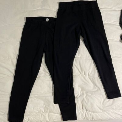 Lot of 2 Old Navy High-Waisted Fleece-Lined Leggings – Size L, Perfect for Layer