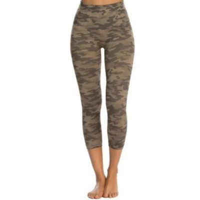 SPANX NWOT Seamless Cropped Lamn Leggings in Desert Camo High Rise Green Size 3X