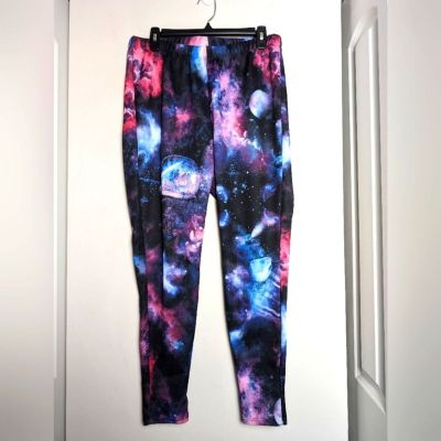 Torrid leggings Galaxy space print sz 2 purple universe pull on ankle pants