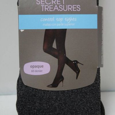 NEW Womens Secret Treasures Control Top Fashion Tights Size 1 Gray Opaque Ladies