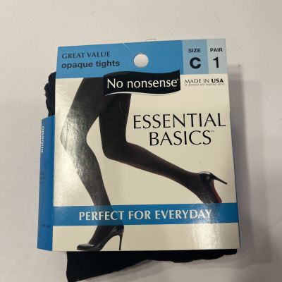 New Ladies No Nonsense Essential Basics Opaque Tights Sz C Black  NWT 1 Pair 90’