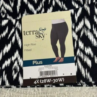 Terra & Sky Women's High Rise Leggings, 27” Inseam High Rise Fitted Size 4X