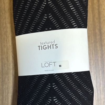 Loft Women’s Black Textured Tights Medium NWT