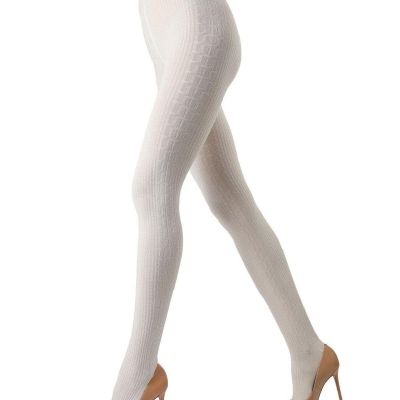 Portland Side Cable Knit Cotton Tights for Women Cozy Sweater Tights Warm Wom...