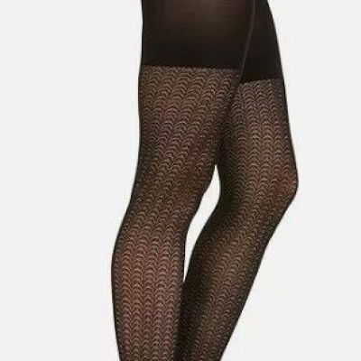 SPANX Love Your Assets Textured Wishbone Shaping Tights in Black Size 2