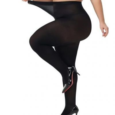 Plus Size Tights for Women Super Soft 80D Semi Opaque Pantyhose 2X-Large Black