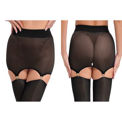 US Womens Bodystockings High Waist Mini Skirt With Garter Clips Bodycon Lingerie