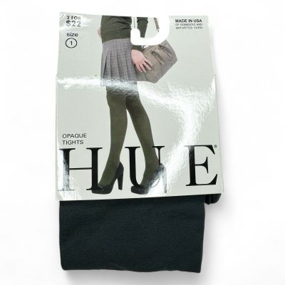 Hue Womens Opaque Tights Size 1 Cobblestone Gray 1 Pair New