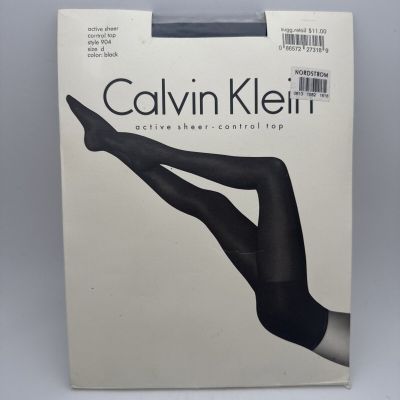 Calvin Klein Women's Active Sheer  Black Size D 904 Pantyhose 1994 GR62