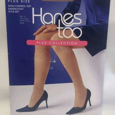 VTG Hanes Plus Collection Queensize 1Q Little Color  Sheer Sandalfoot E07