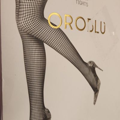 OROBLU Womens  BLACK CLARA DESIGN  Fishnet Tights Sz S/M  SHIPPING FREE