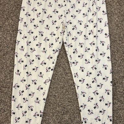 IJak It's Just a Kiss Ivory Leggings w/ Snowmen. Size: 2X.