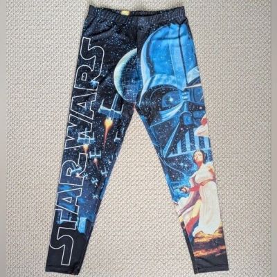 MIGHTY FINE Star Wars Leggings Yoga Exercise Pants WOMEN'S  L Princess Leia Luke